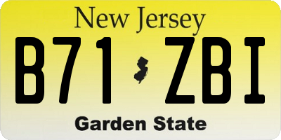 NJ license plate B71ZBI