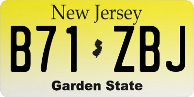 NJ license plate B71ZBJ