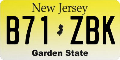 NJ license plate B71ZBK