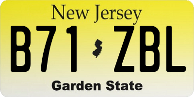 NJ license plate B71ZBL