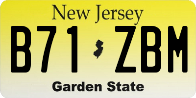 NJ license plate B71ZBM