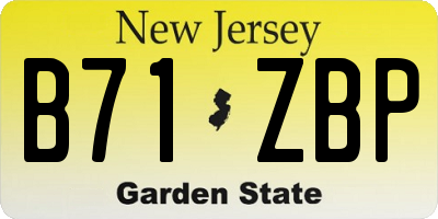 NJ license plate B71ZBP