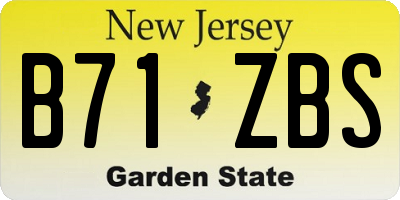 NJ license plate B71ZBS