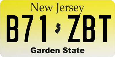 NJ license plate B71ZBT