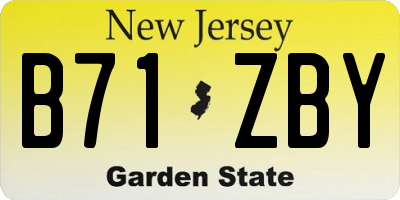 NJ license plate B71ZBY