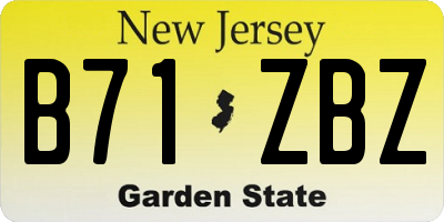 NJ license plate B71ZBZ