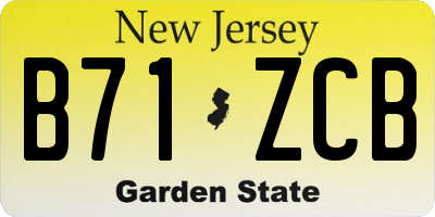 NJ license plate B71ZCB