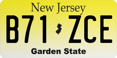 NJ license plate B71ZCE