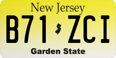 NJ license plate B71ZCI