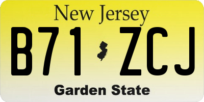 NJ license plate B71ZCJ