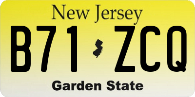 NJ license plate B71ZCQ