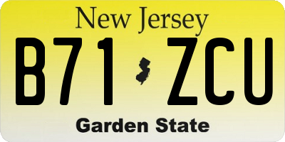 NJ license plate B71ZCU