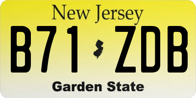 NJ license plate B71ZDB