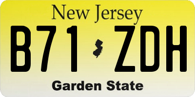 NJ license plate B71ZDH