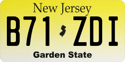 NJ license plate B71ZDI