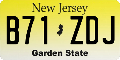 NJ license plate B71ZDJ