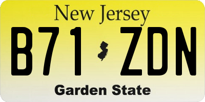 NJ license plate B71ZDN
