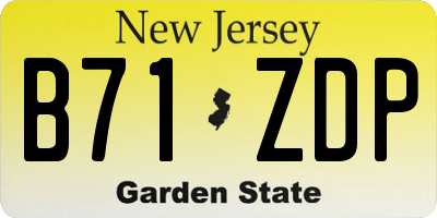 NJ license plate B71ZDP