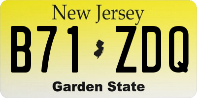 NJ license plate B71ZDQ
