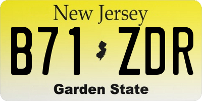 NJ license plate B71ZDR