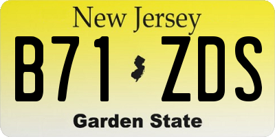 NJ license plate B71ZDS