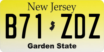 NJ license plate B71ZDZ
