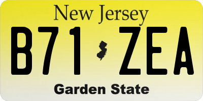 NJ license plate B71ZEA