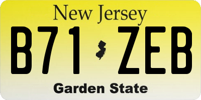 NJ license plate B71ZEB