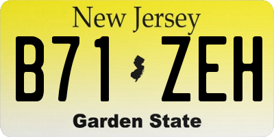 NJ license plate B71ZEH