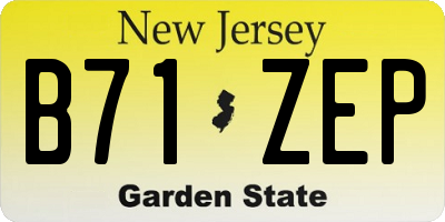 NJ license plate B71ZEP