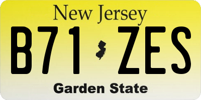 NJ license plate B71ZES