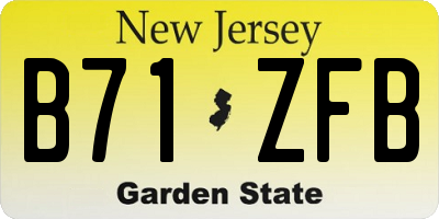 NJ license plate B71ZFB