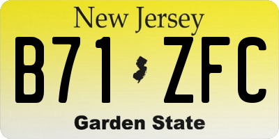 NJ license plate B71ZFC
