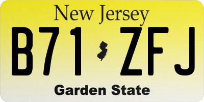 NJ license plate B71ZFJ