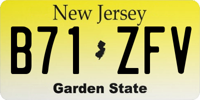 NJ license plate B71ZFV