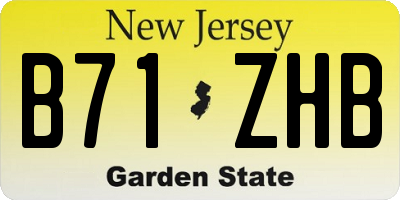 NJ license plate B71ZHB
