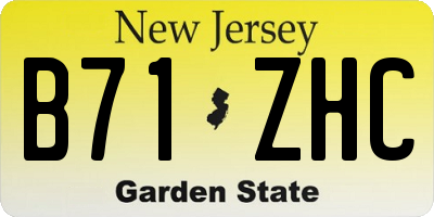 NJ license plate B71ZHC
