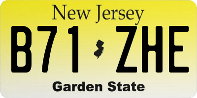 NJ license plate B71ZHE