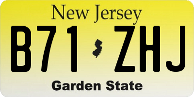 NJ license plate B71ZHJ