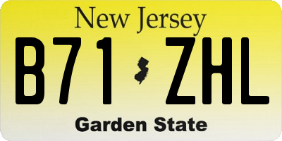 NJ license plate B71ZHL