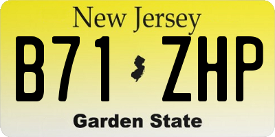 NJ license plate B71ZHP