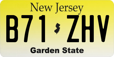 NJ license plate B71ZHV