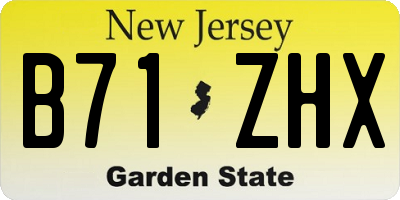 NJ license plate B71ZHX