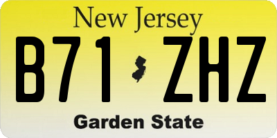 NJ license plate B71ZHZ
