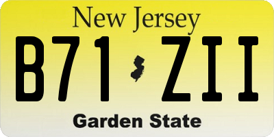 NJ license plate B71ZII