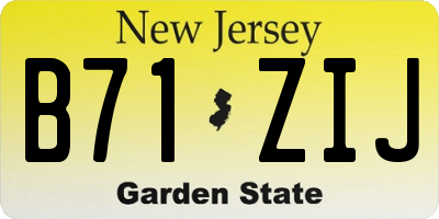 NJ license plate B71ZIJ