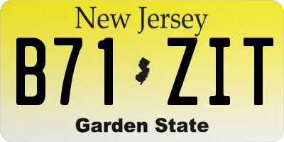 NJ license plate B71ZIT