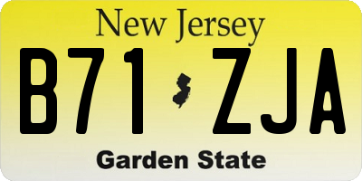 NJ license plate B71ZJA