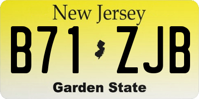 NJ license plate B71ZJB