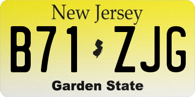 NJ license plate B71ZJG